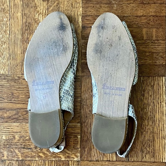 About Arianne snakeskin sandals open toe sling backs Made in Spain - Picture 2 of 6